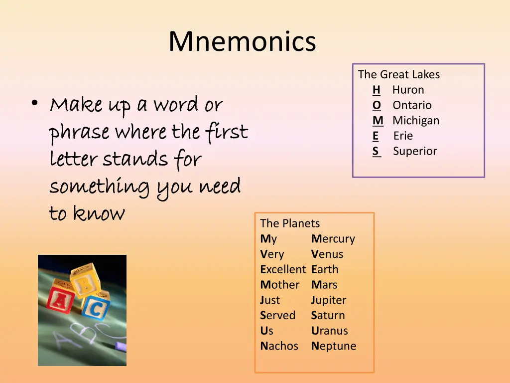 mnemonics