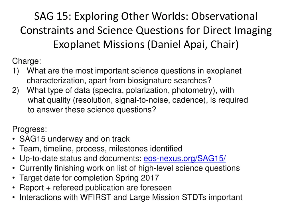 sag 15 exploring other worlds observational