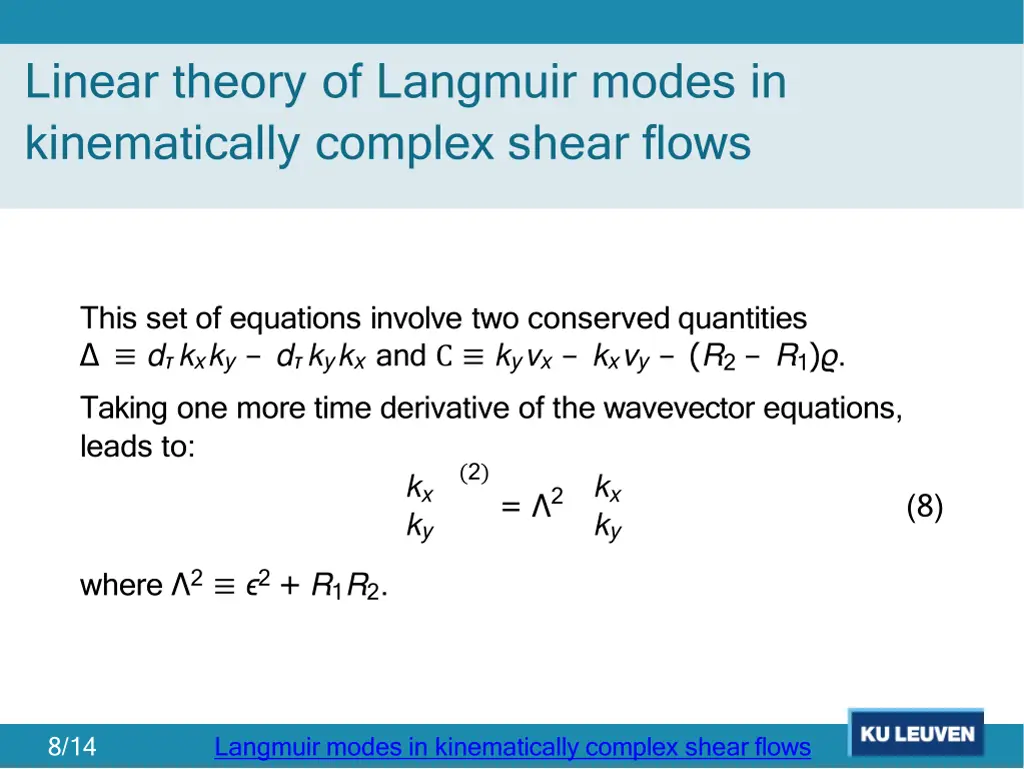 linear theory of langmuir modes in kinematically 1