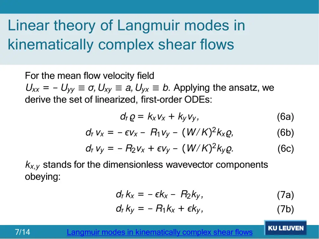 linear theory of langmuir modes in kinematically