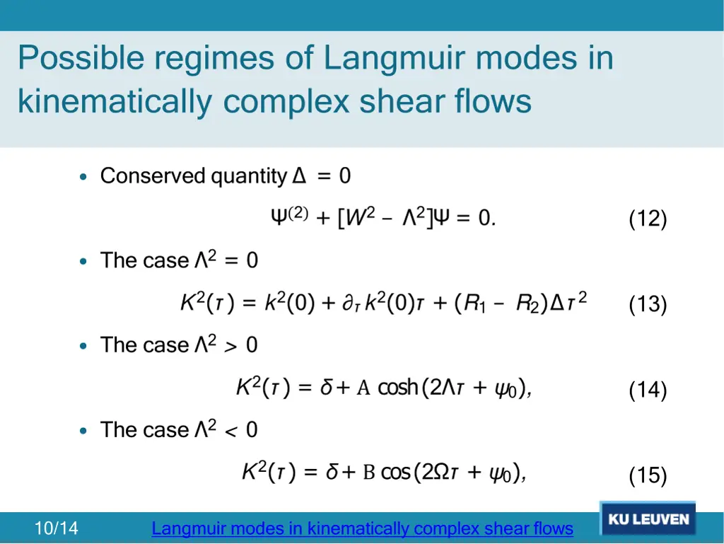 possible regimes of langmuir modes