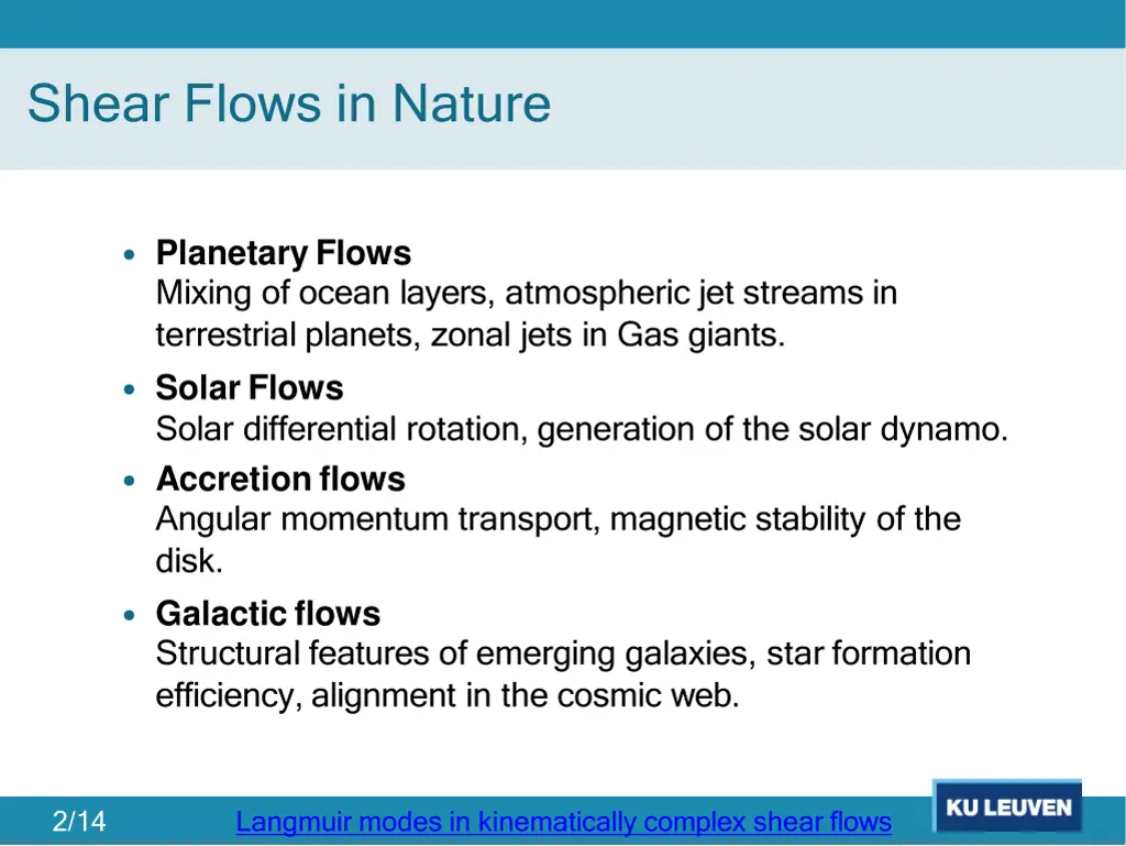 shear flows in nature