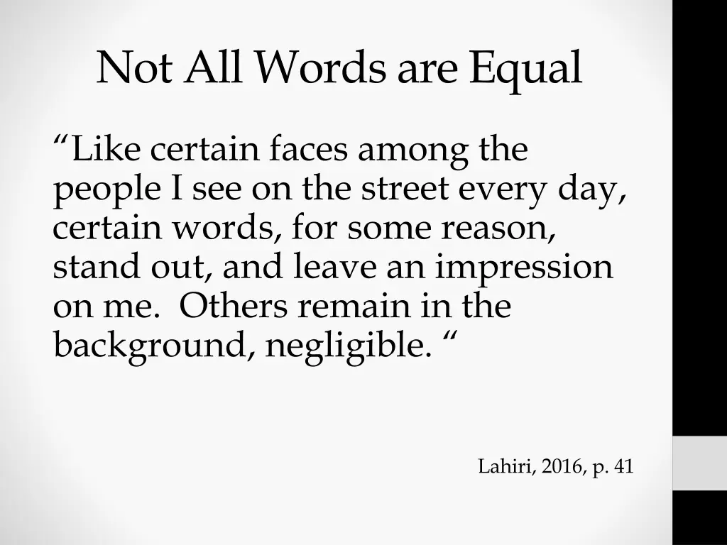 not all words are equal