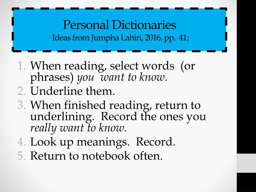 personal dictionaries ideas from jumpha lahiri