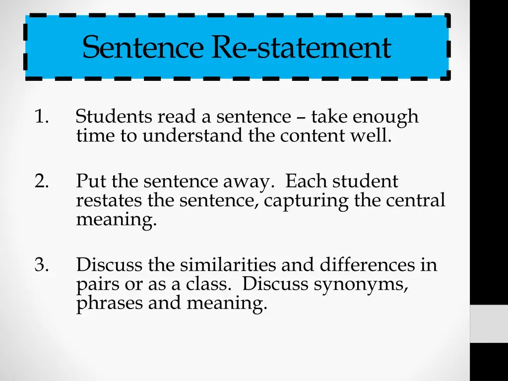 sentence re statement