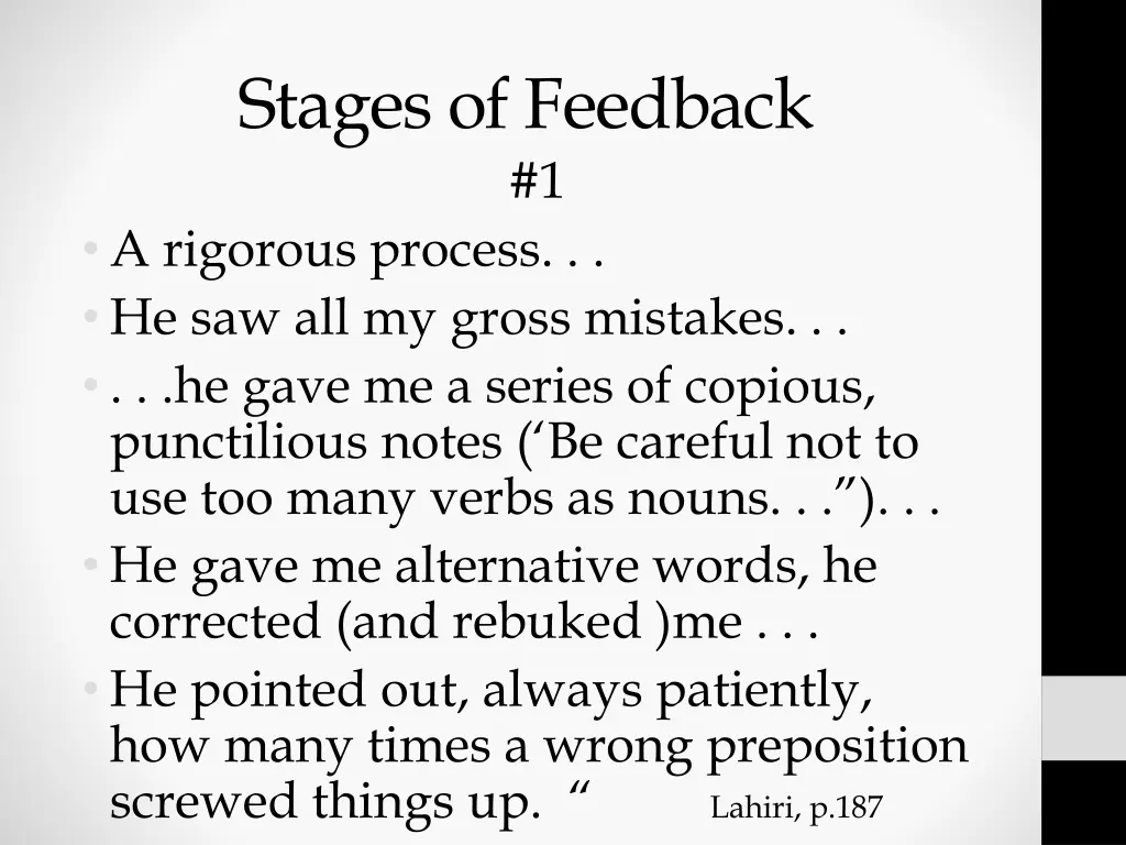 stages of feedback 1 a rigorous process