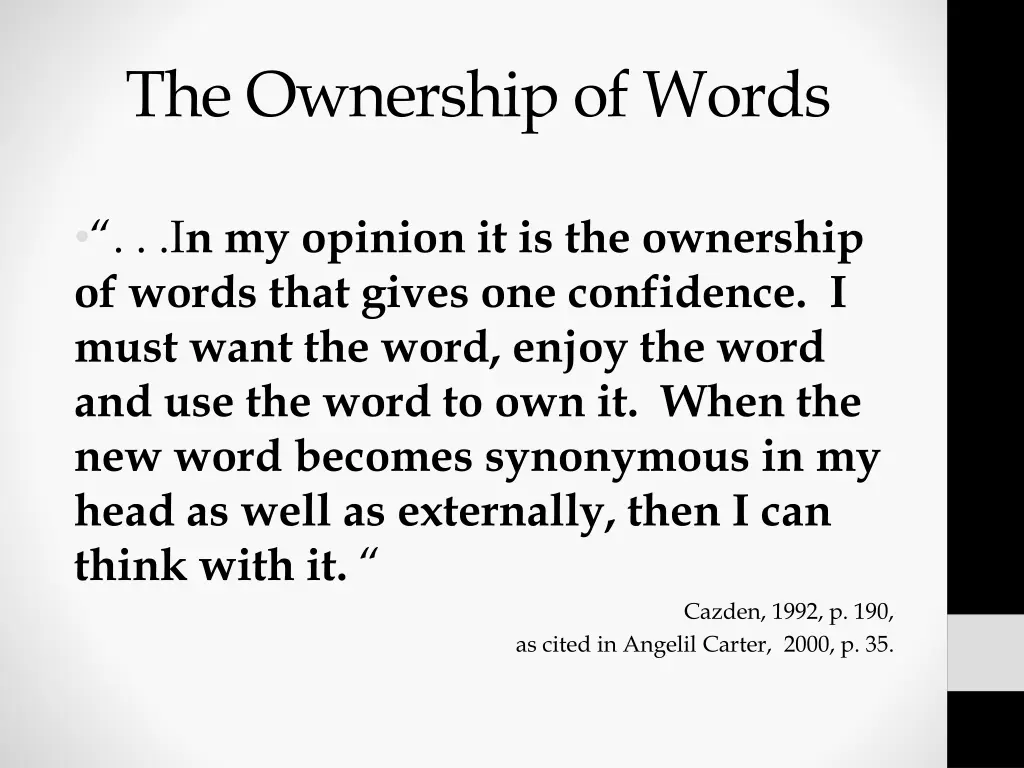 the ownership of words