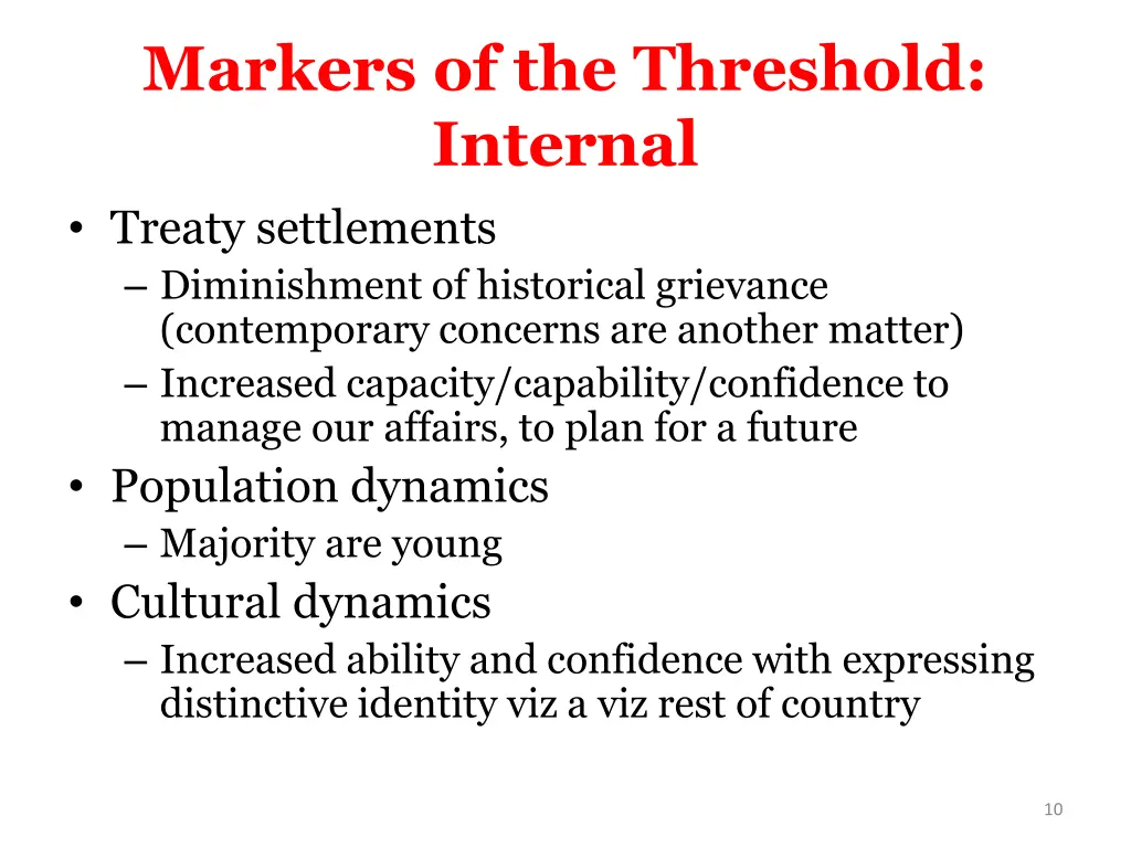 markers of the threshold internal treaty