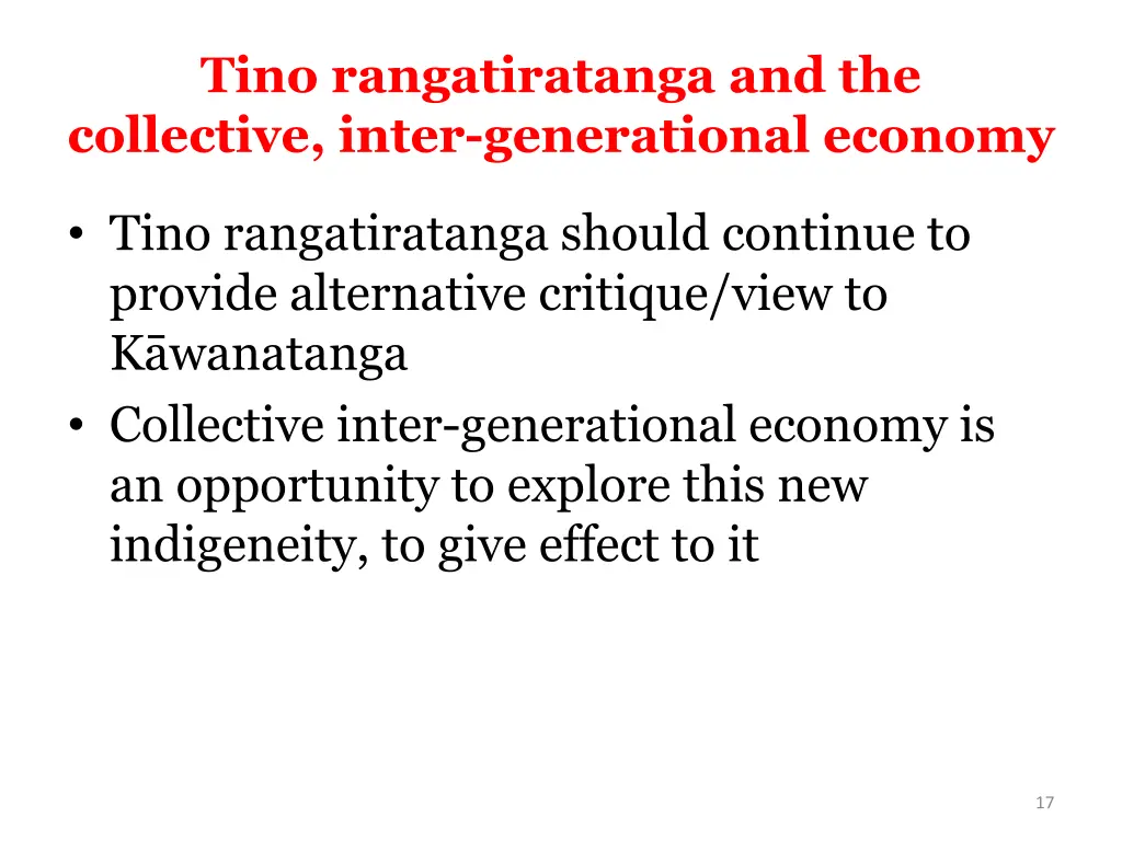 tino rangatiratanga and the collective inter