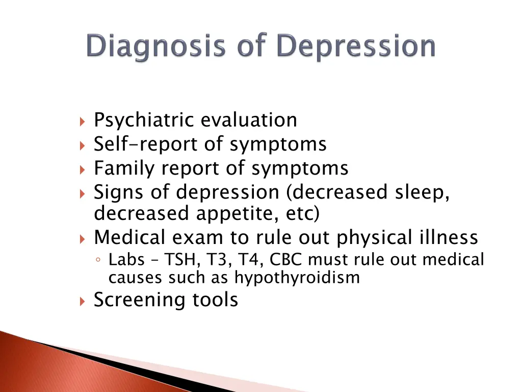 psychiatric evaluation self report of symptoms