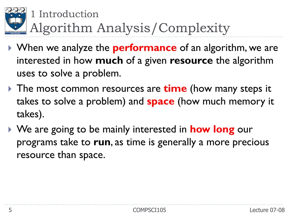 1 introduction algorithm analysis complexity