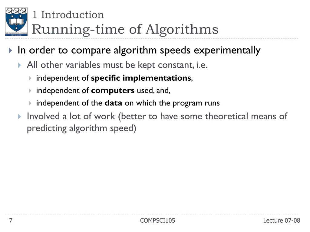 1 introduction running time of algorithms