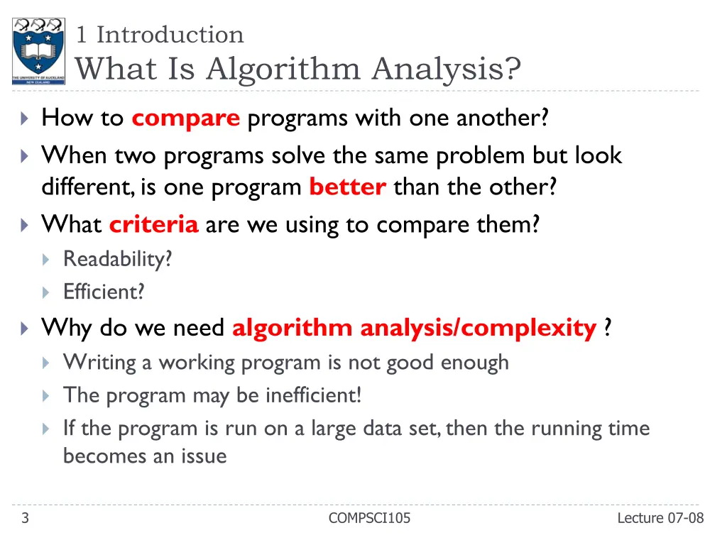 1 introduction what is algorithm analysis