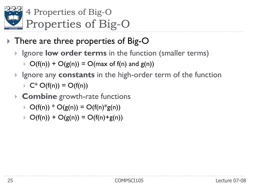 4 properties of big o properties of big o