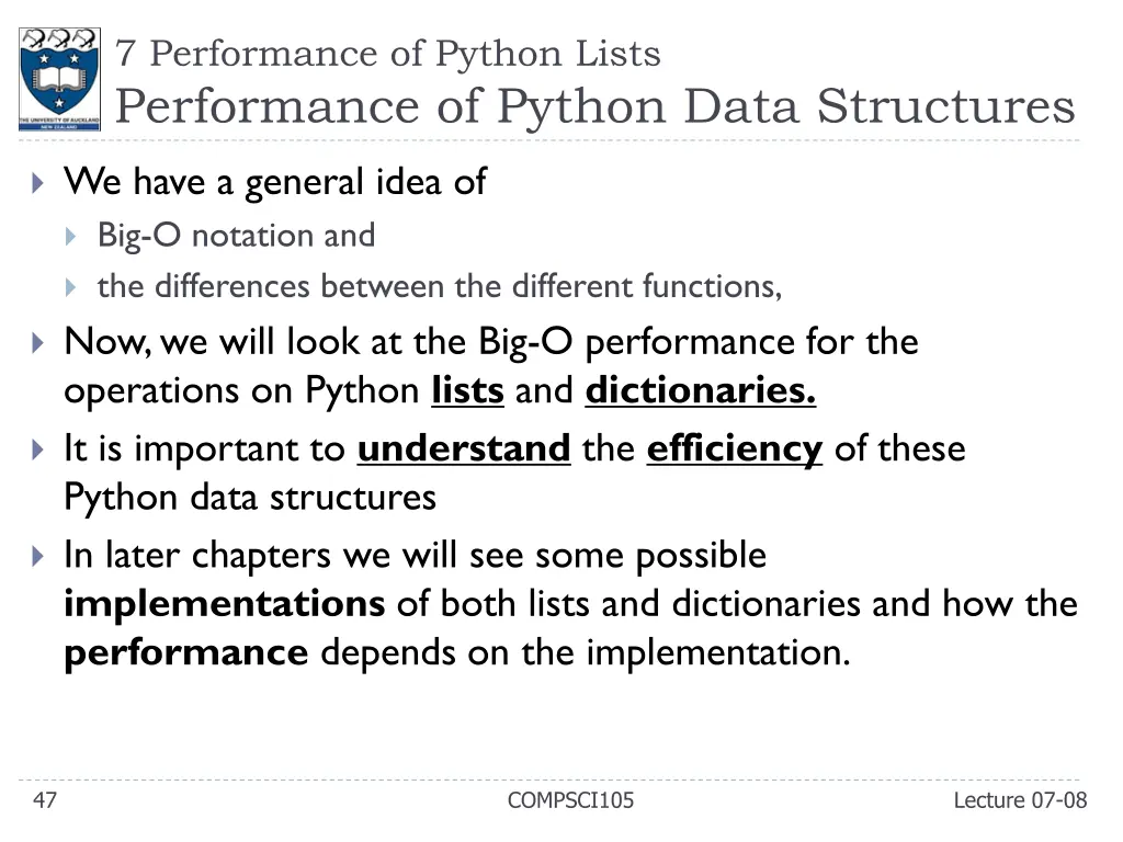 7 performance of python lists performance