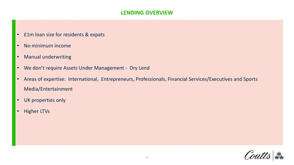 lending overview