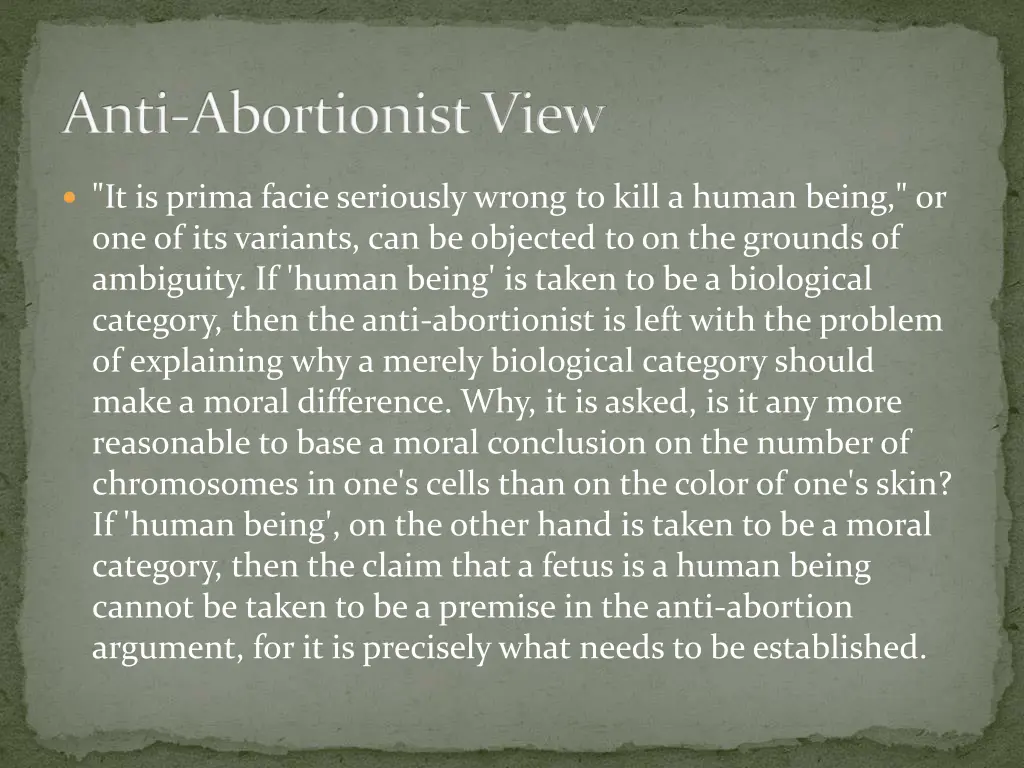 anti abortionist view