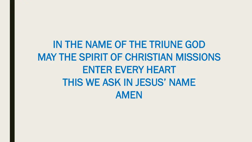 in the name of the triune god in the name