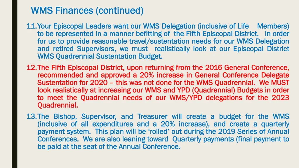 wms finances continued wms finances continued 1