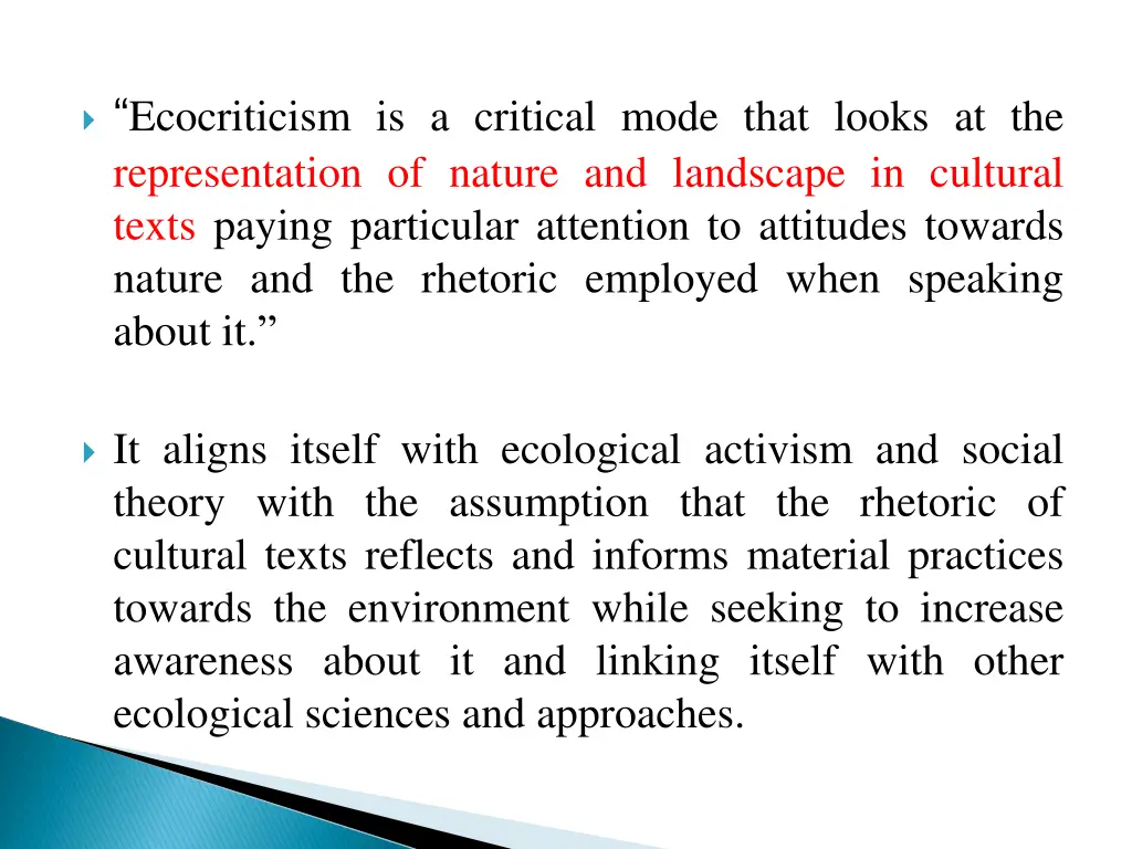 ecocriticism is a critical mode that looks