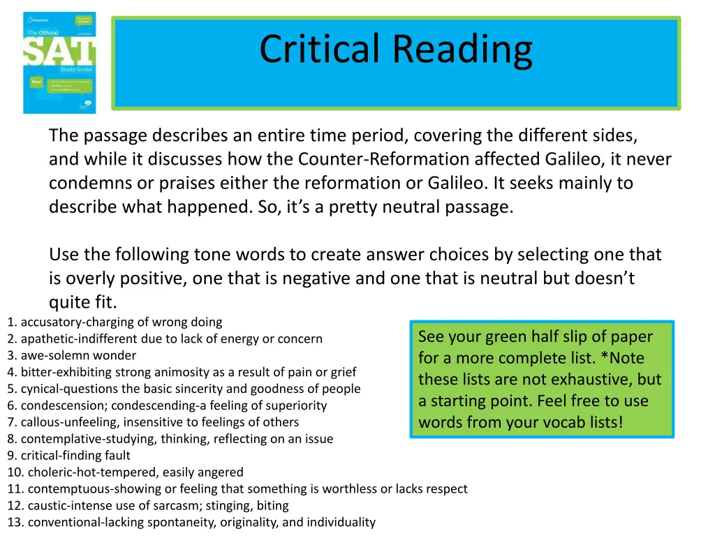 critical reading 10