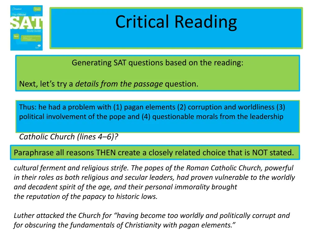 critical reading 12