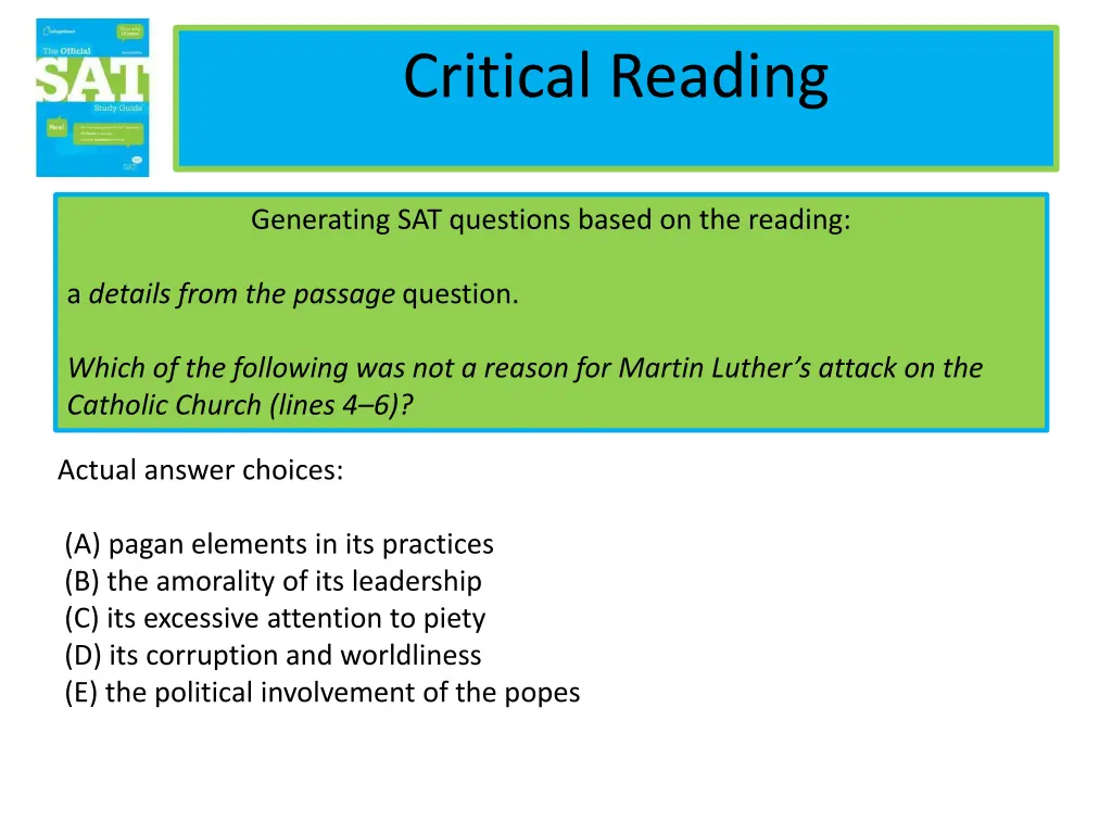 critical reading 13