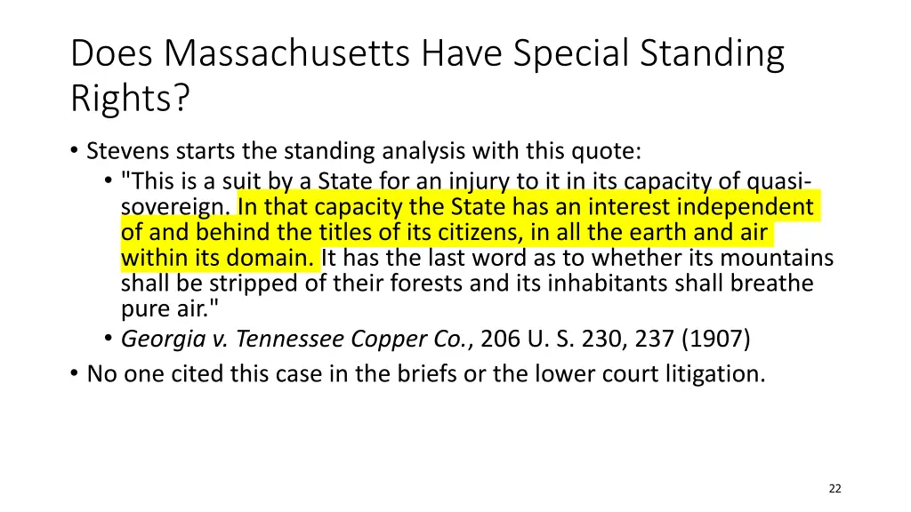 does massachusetts have special standing rights