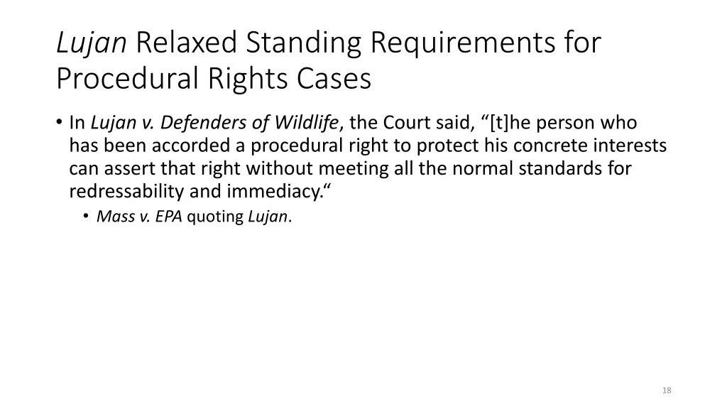 lujan relaxed standing requirements