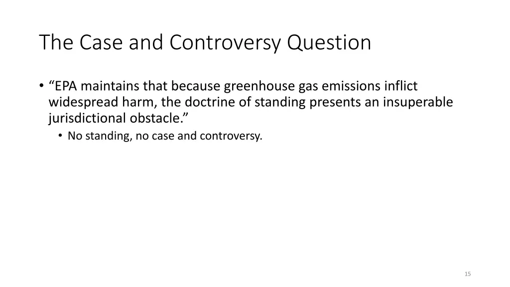 the case and controversy question