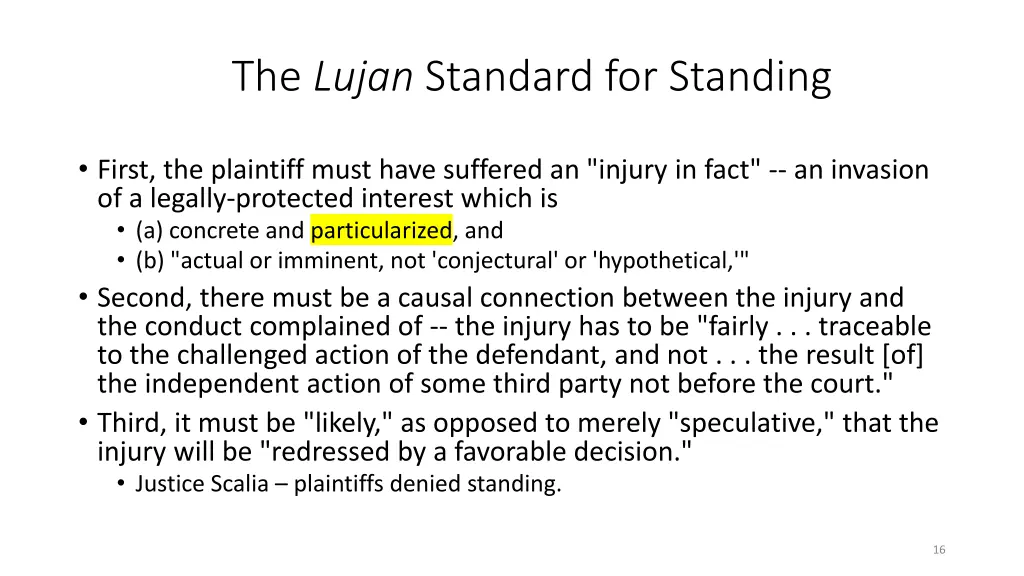 the lujan standard for standing