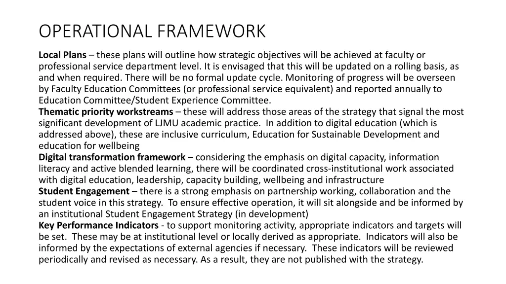 operational framework