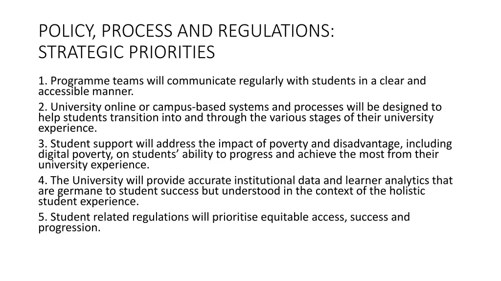 policy process and regulations strategic