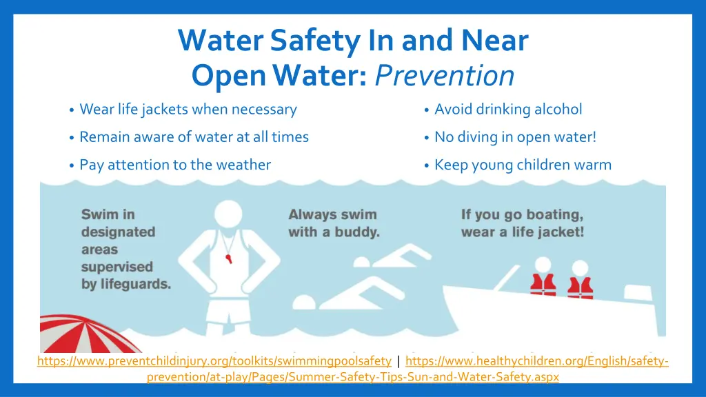 water safety in and near open water prevention