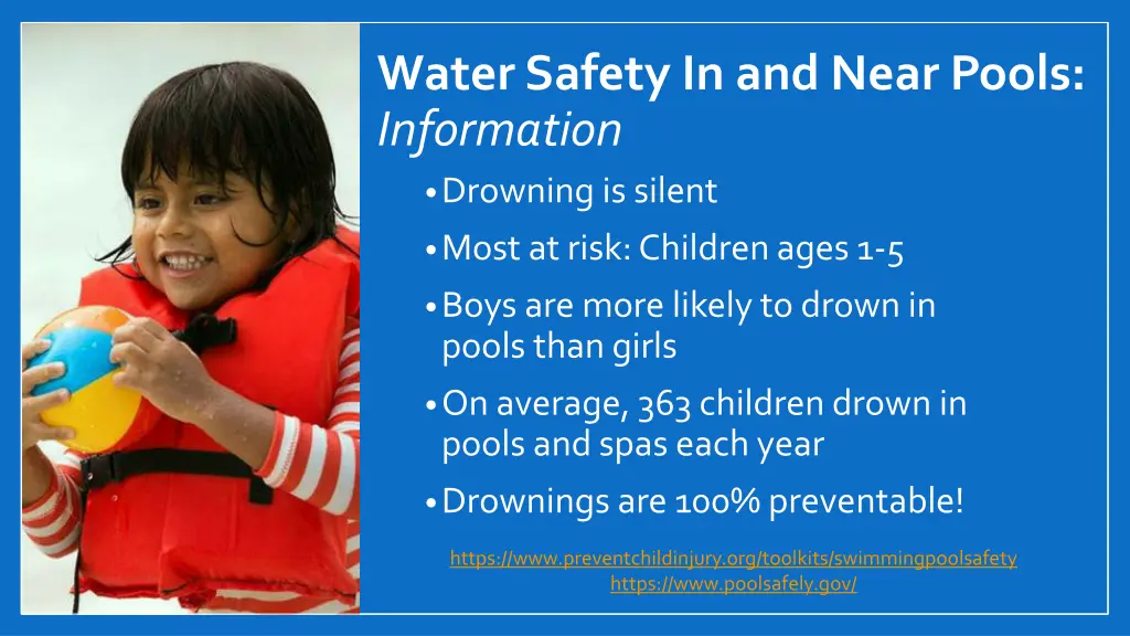 water safety in and near pools information