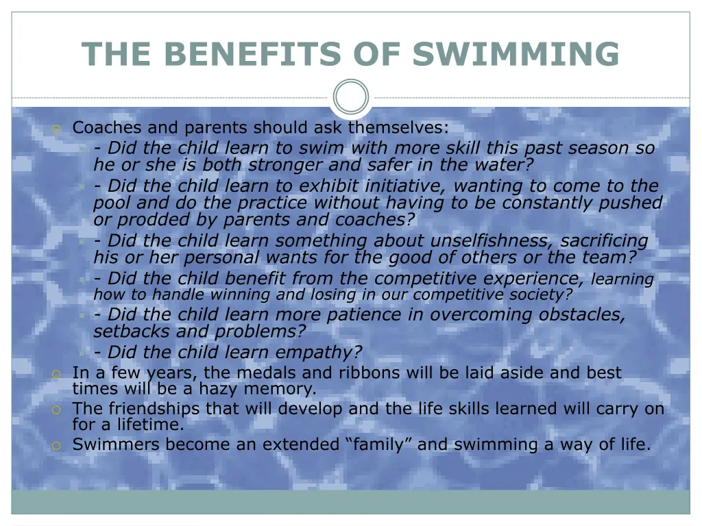 the benefits of swimming 4