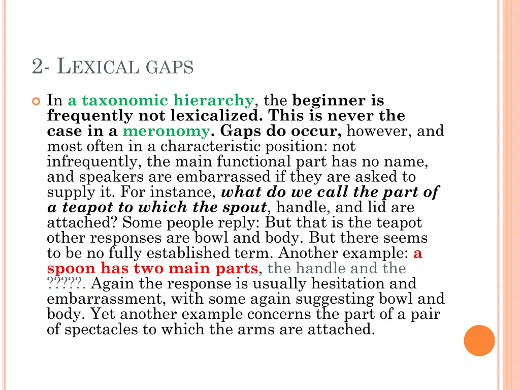 2 l exical gaps