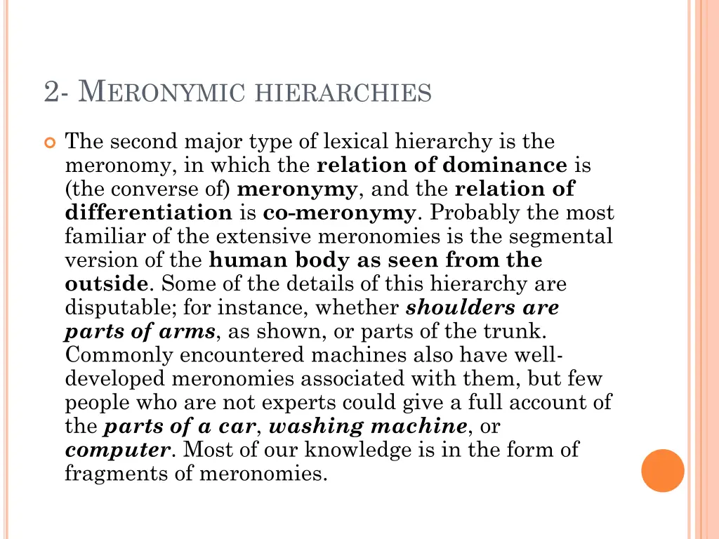 2 m eronymic hierarchies