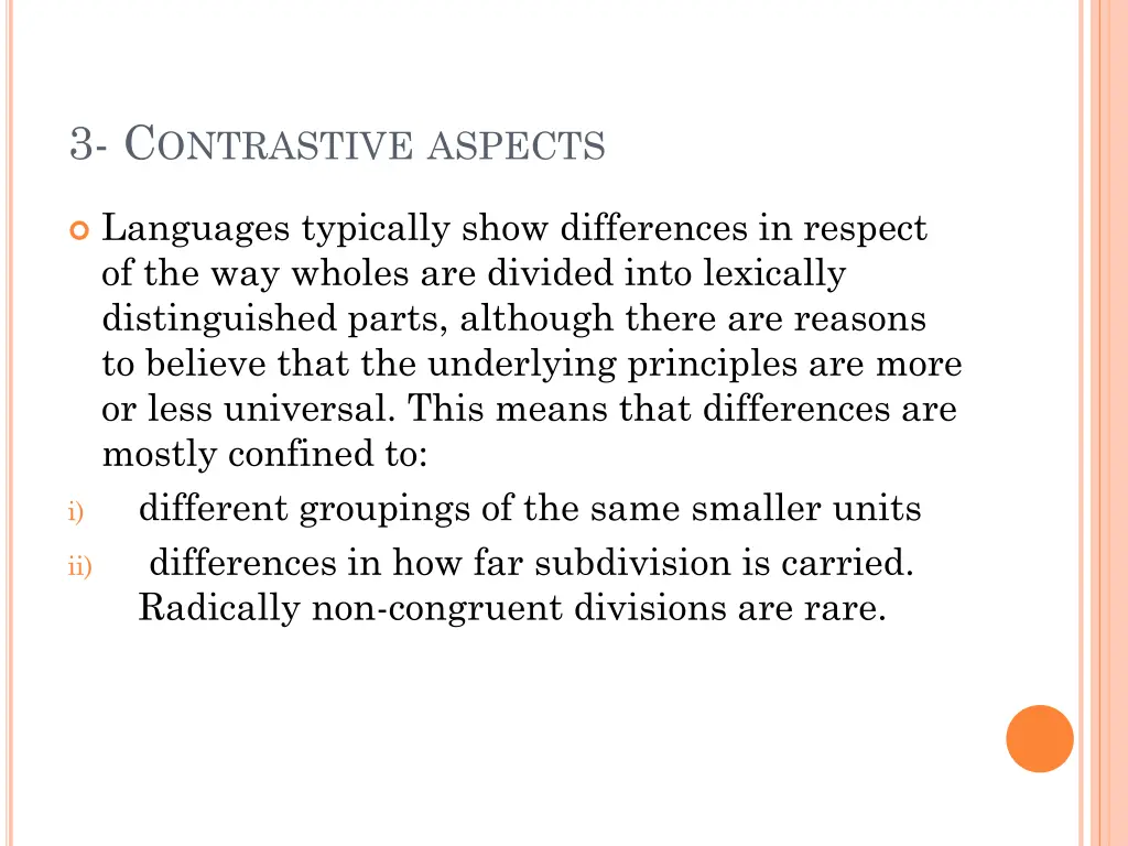 3 c ontrastive aspects