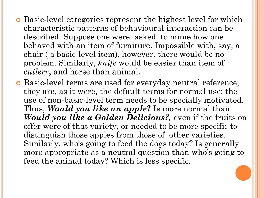 basic level categories represent the highest