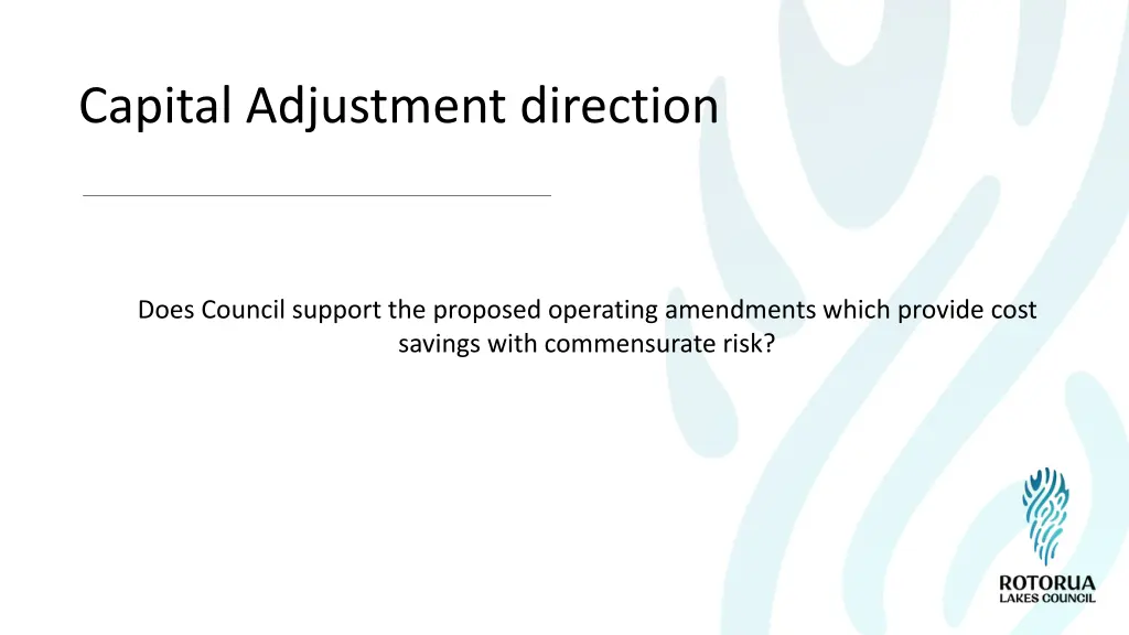 capital adjustment direction