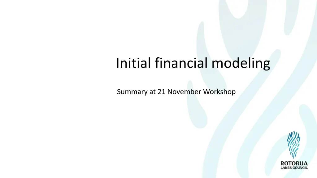 initial financial modeling