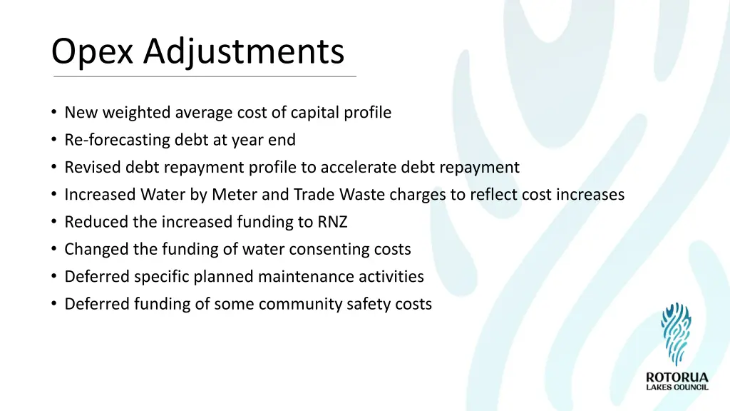 opex adjustments