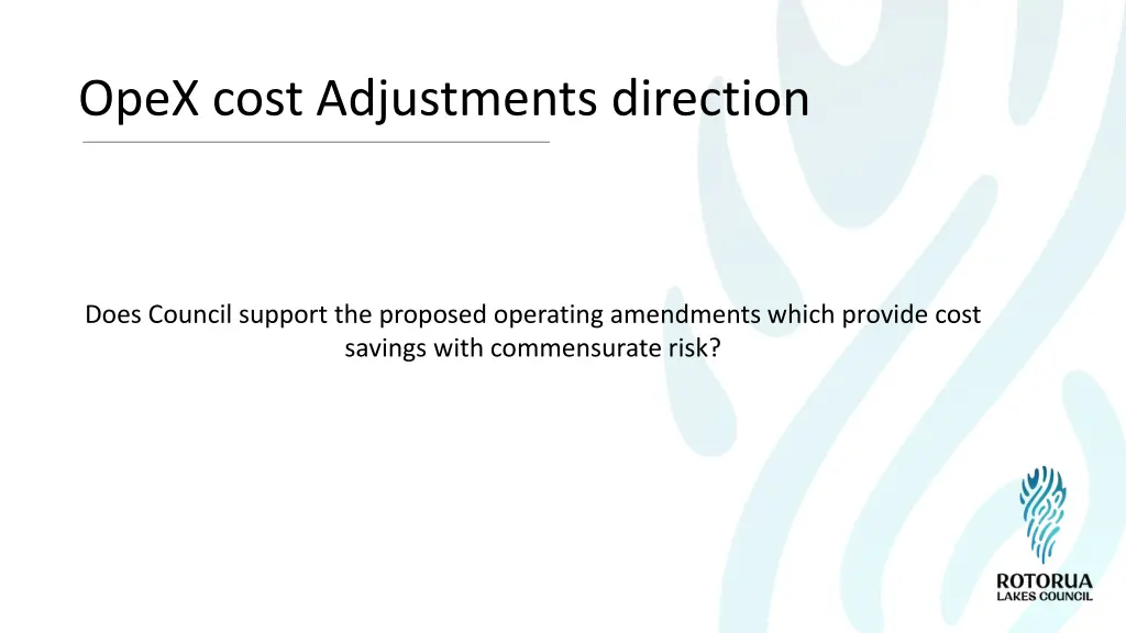 opex cost adjustments direction