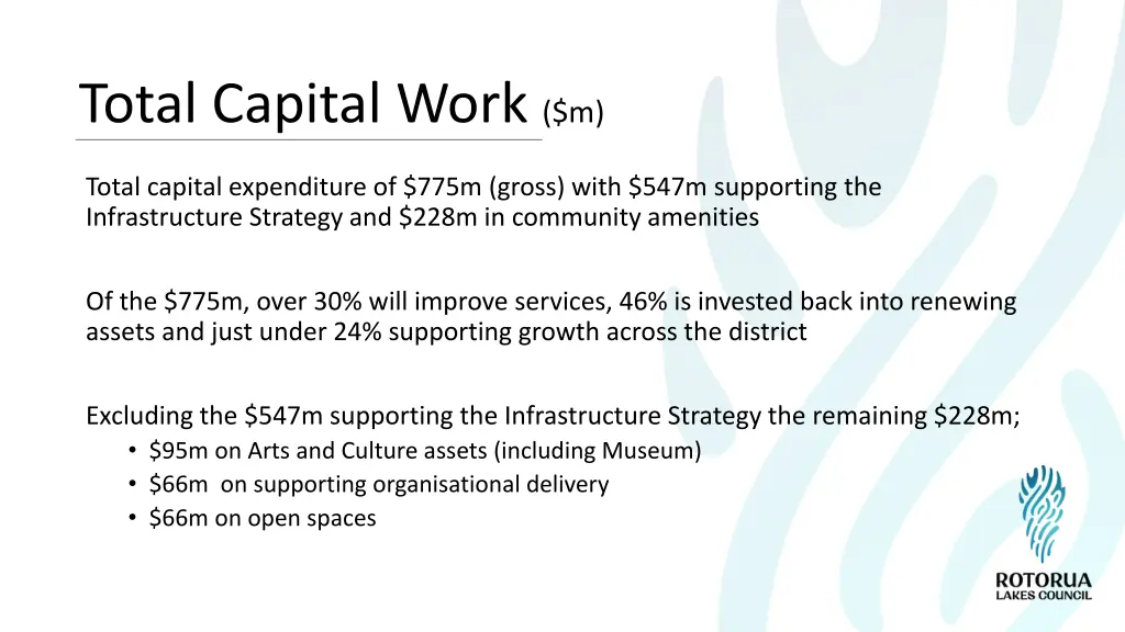 total capital work m