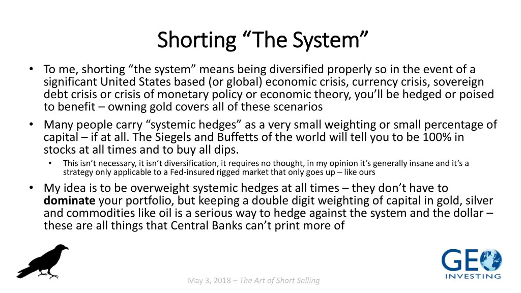 shorting the system shorting the system