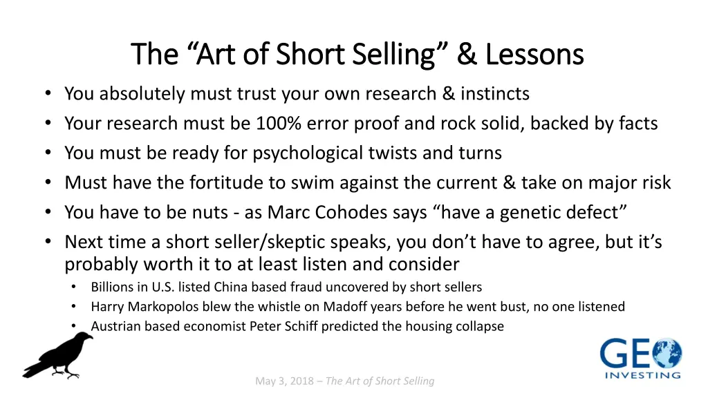 the art of short selling lessons the art of short