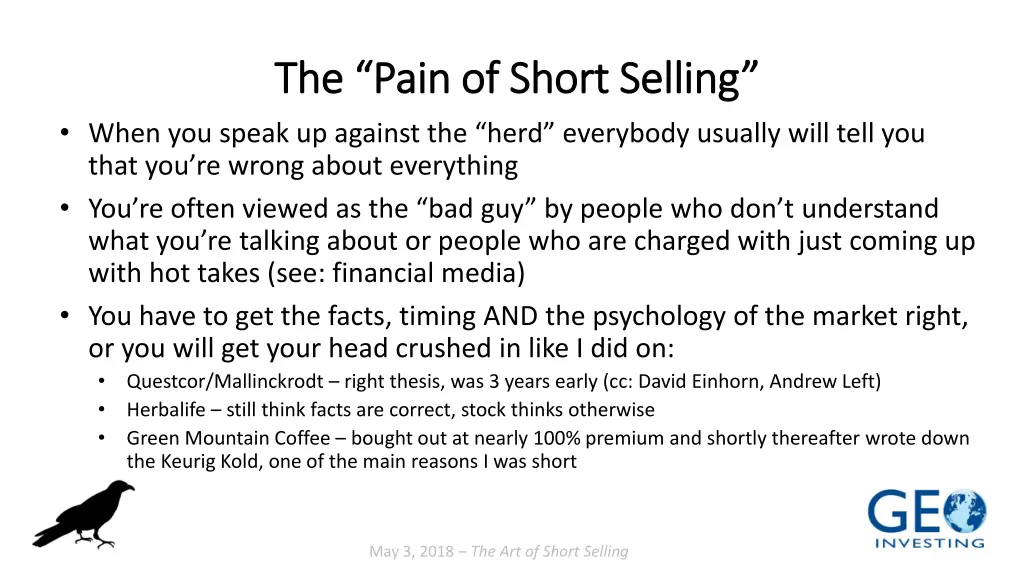 the pain of short selling the pain of short