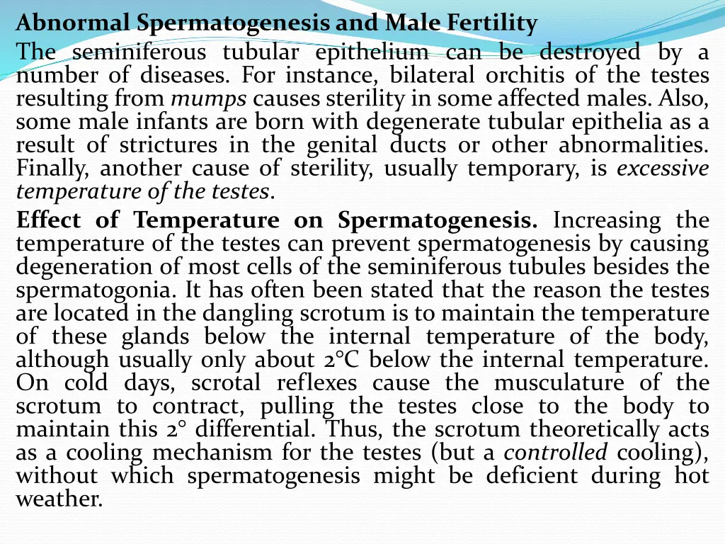 abnormal spermatogenesis and male fertility