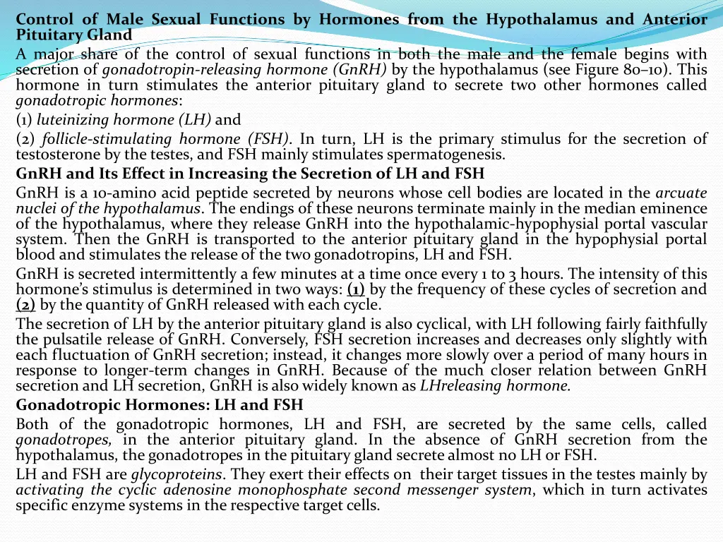 control of male sexual functions by hormones from